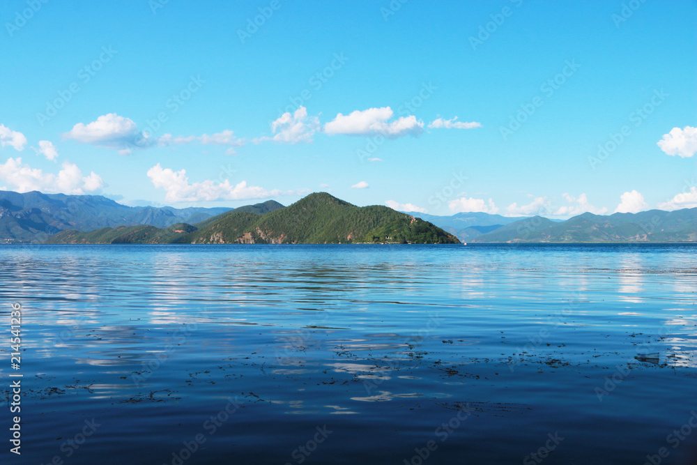 The scenery of Lugu lake, lijiang, yunnan, China
