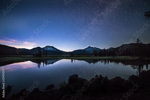 Sparks Lake in Central Oregon Cascade Lakes Highway  a popular outdoors vacation destination