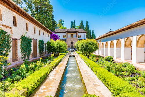 Patio de la Acequia of the Generalife, Granada, Spain. photo