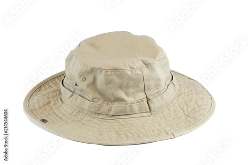 close up cotton sun hat isolated on white background