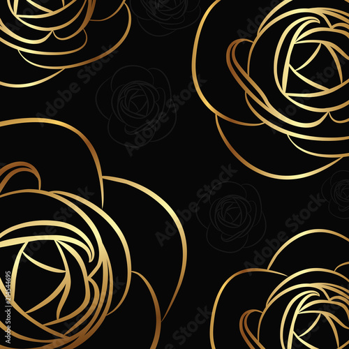 wallpaper flower line gold vector design