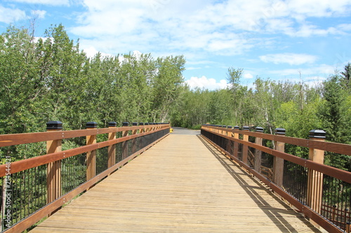 Fototapeta Naklejka Na Ścianę i Meble -  On The Bridge, Mill Creek Ravine Park, Edmonton, Alberta