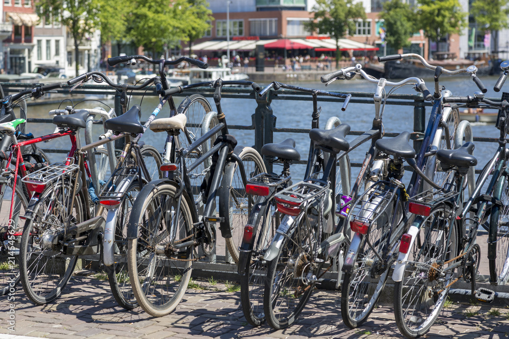 Bicycle parking in the center of Amsterdam