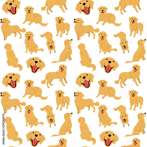 golden retriever,seamless pattern