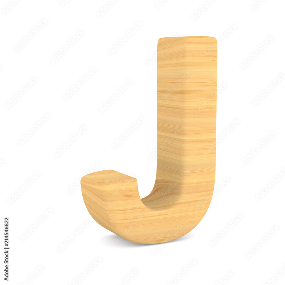 Character J on white background. Isolated 3D illustration Character J on white background. Isolated 3D illustration