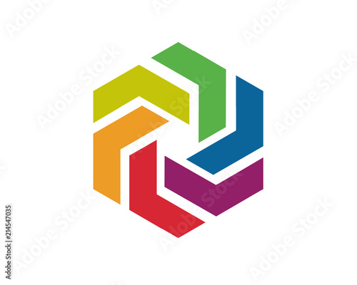 creative hexagon logo template
