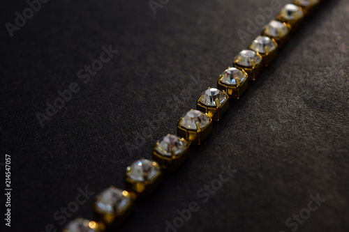 group of artificial diamonds shining in a row