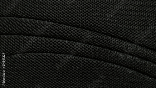 Black nylon fabric pattern texture background.
