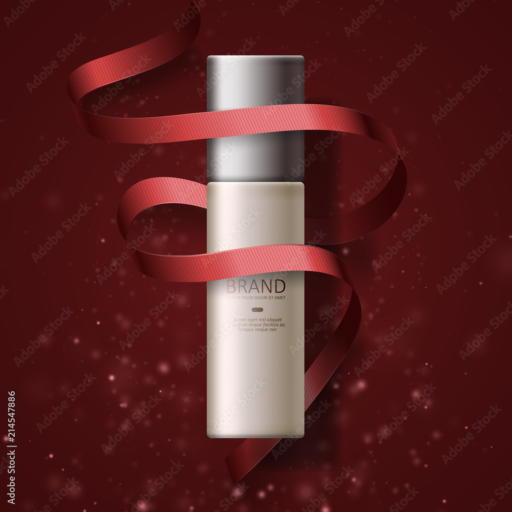 Cosmetic ads. Illustration for annual sale or christmas sale. Graphic concept for your design