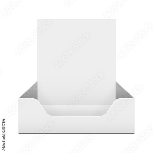 Box holder for advertising fliers. Illustration isolated on white background. Graphic concept for your design