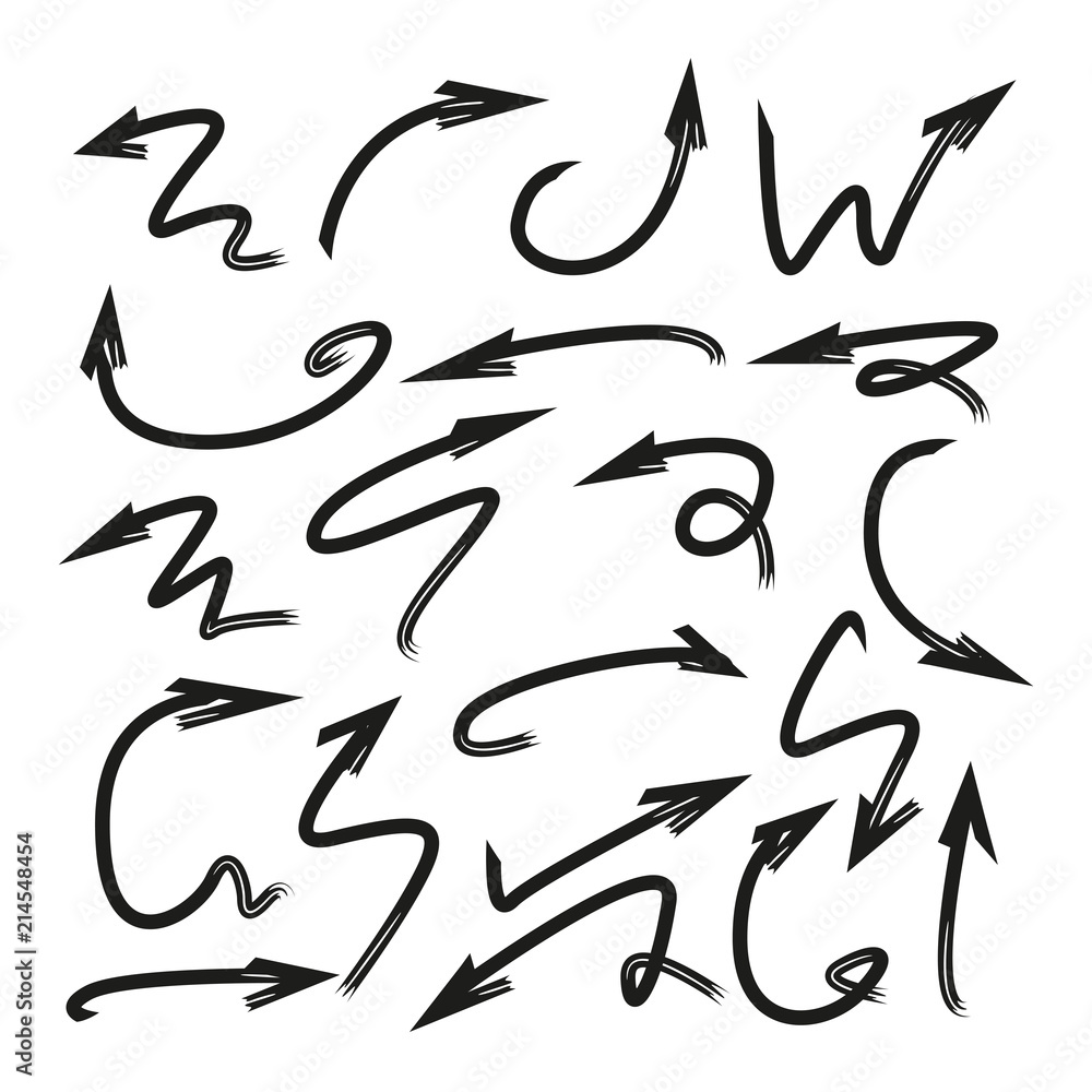 hand drawn and doodle arrows hand drawn and doodle arrows
