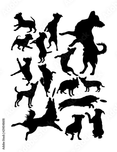 Silhouette of dogs. Good use for symbol, logo, web icon, mascot, sign, or any design you want.
