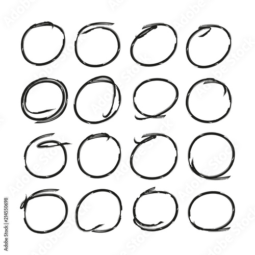 black hand drawn circle markers, circle highlighters