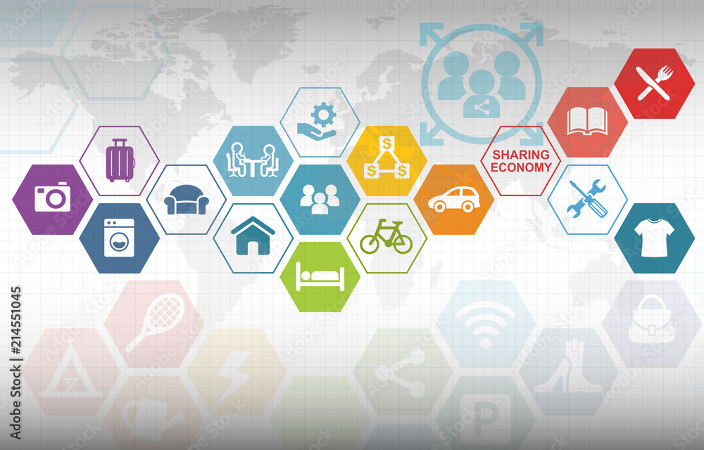 Sharing Economy Collaborative Concept Background Sharing Economy Collaborative Concept Background