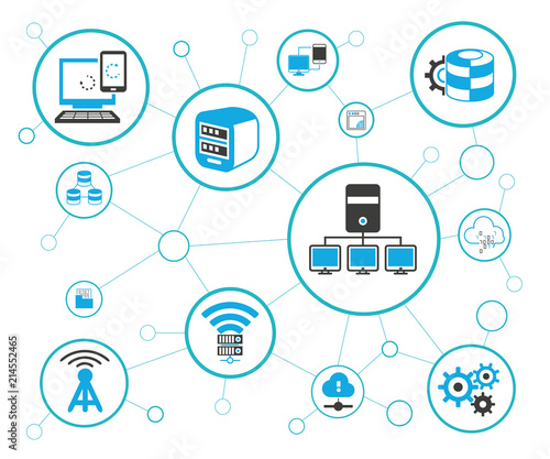 server and network, vector illustration