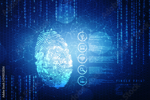 Fingerprint Scanning Technology Concept 2d Illustration  © meenkulathiamma