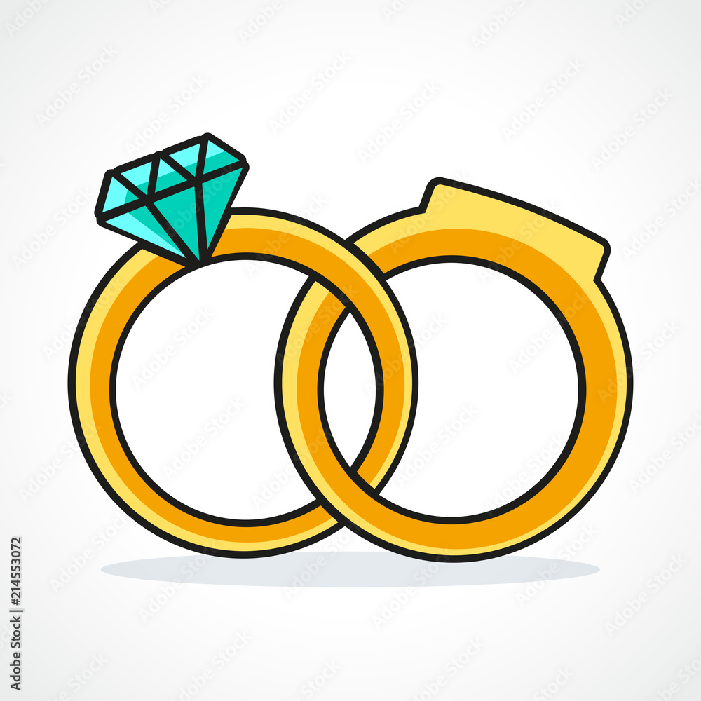 Vector wedding rings icon design Vector wedding rings icon design