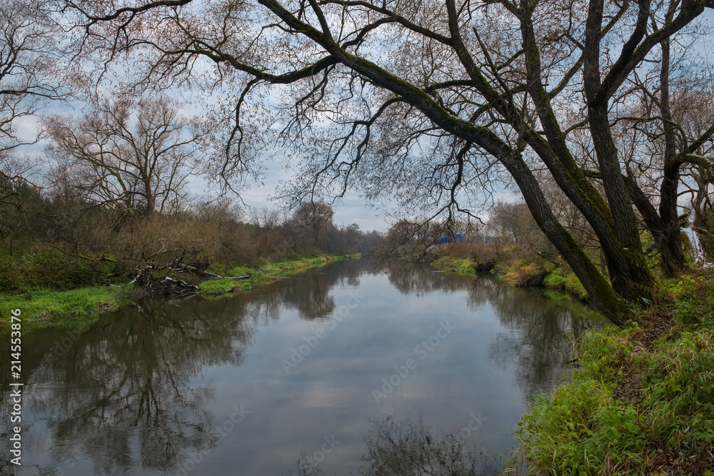 The Istra River near the city of Moscow in late autumn