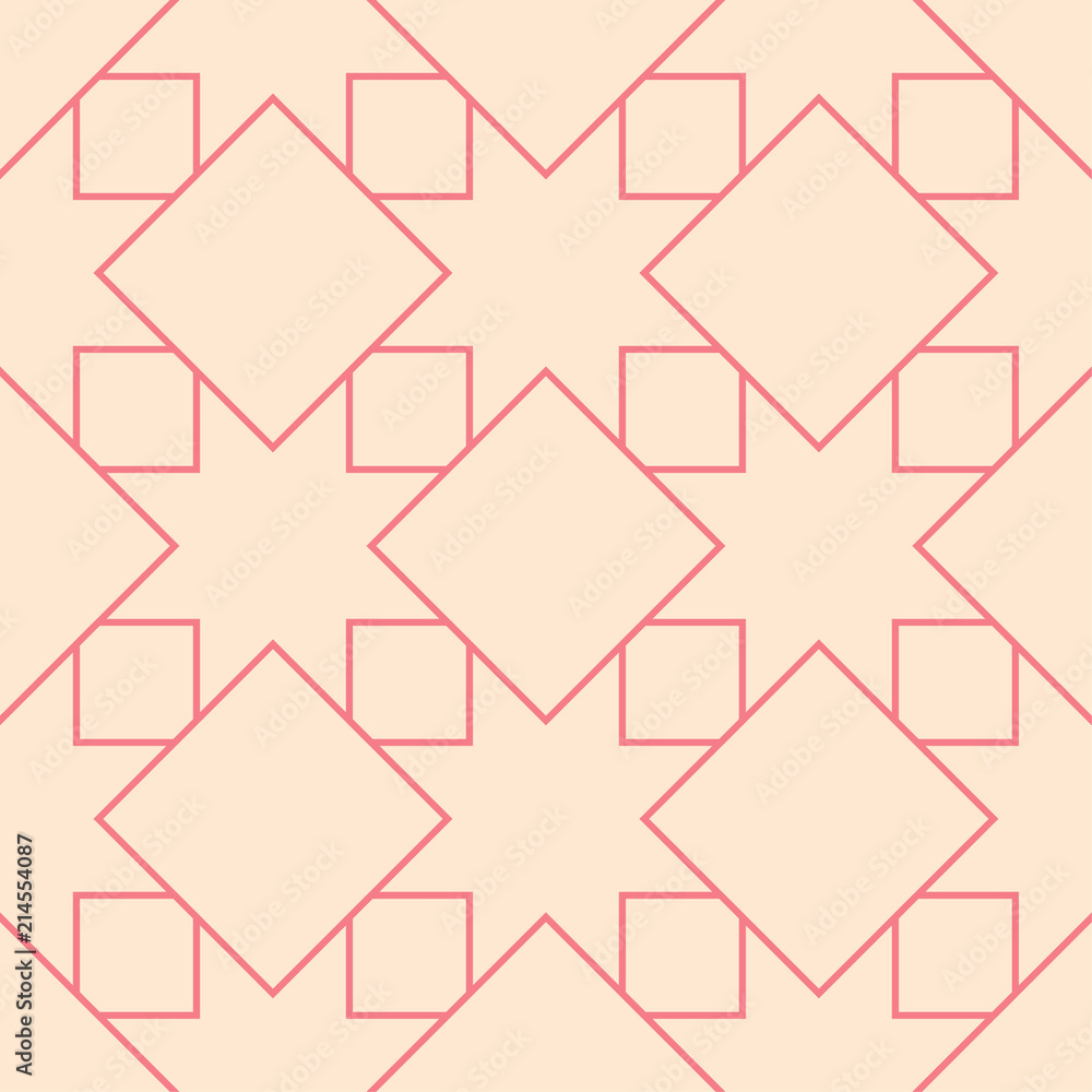 Red and beige geometric ornament. Seamless pattern Red and beige geometric ornament. Seamless pattern