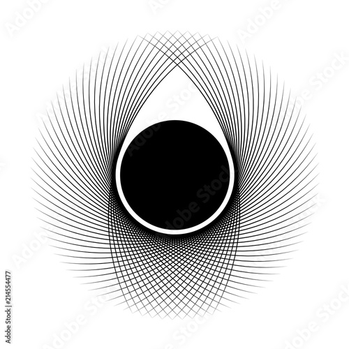 abstract graphic symbols with curved nest and egg in black