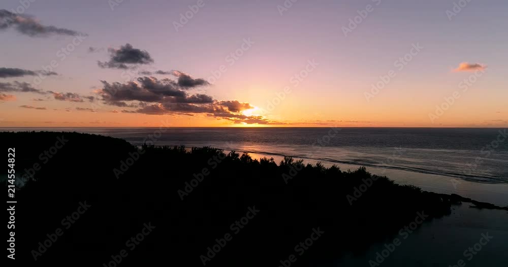 dream landscape with sunset, in french polynesie dream landscape with sunset, in french polynesie