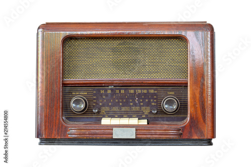 Radio retro isolated on white background.