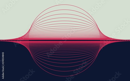 Canvas-taulu abstract illustration with horizon trapped in a bubble in red