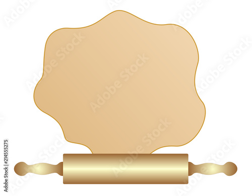Wooden Rolling Pin. Baking Ingredient vector eps 10