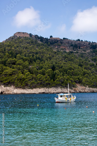 Small town and port of Assos, island Kefalonia (Cephalonia), Greece