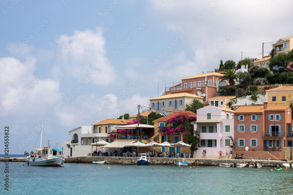 Small town and port of Assos, island Kefalonia (Cephalonia), Greece