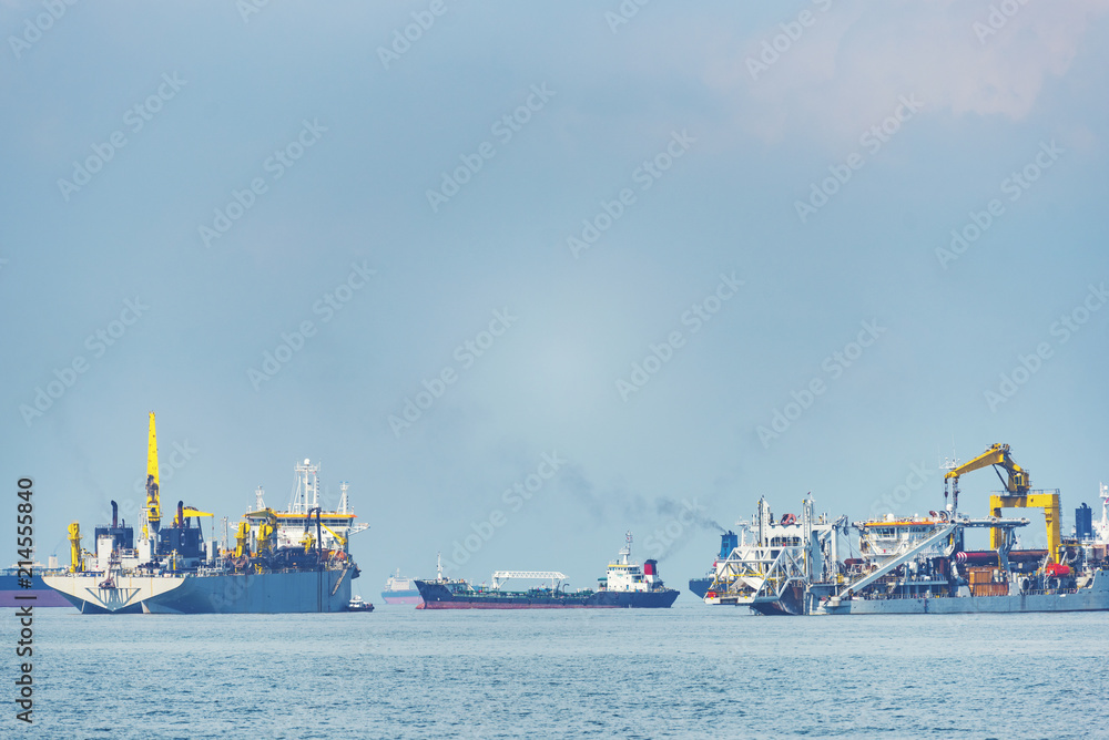 Logistics and transportation of cargo freight ship and cargo container for logistics and transportation, Singapore