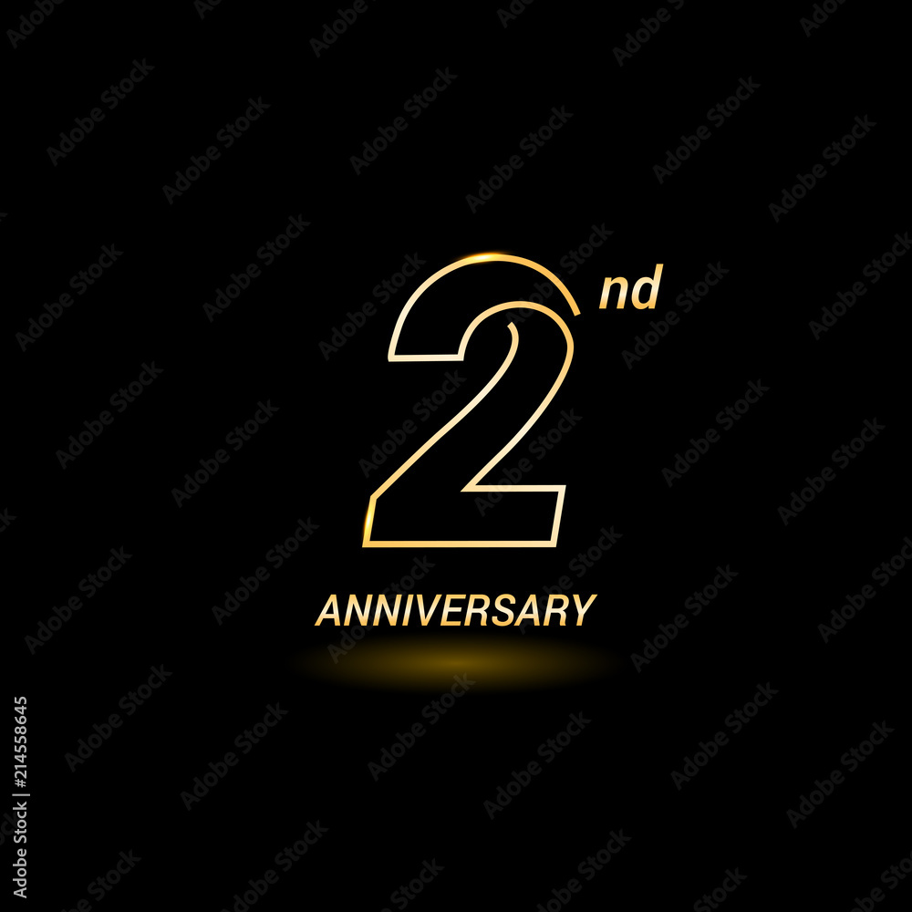 2 years golden line anniversary celebration logo design 2 years golden line anniversary celebration logo design