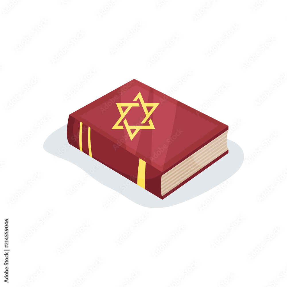 Vecteur Stock Flat vector icon of Jewish prayer book of sacred texts