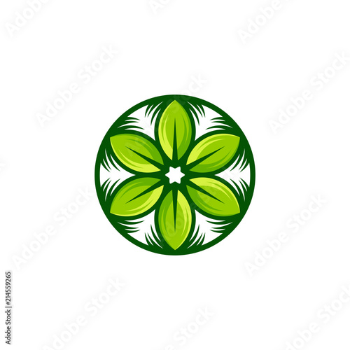 eco flower logo template vector illustration