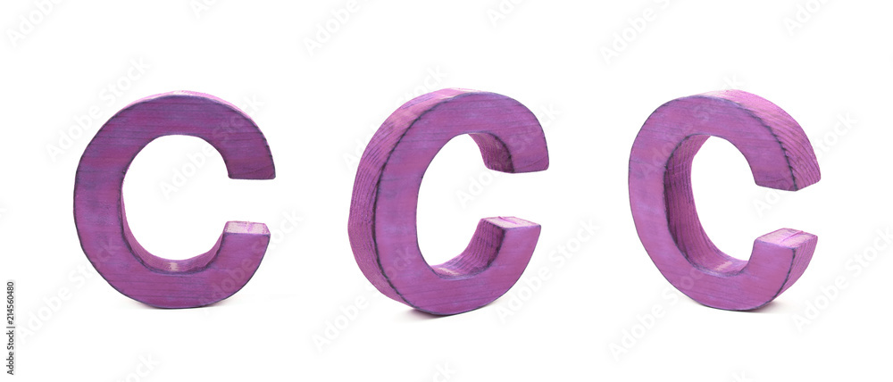 Single sawn wooden letter isolated Single sawn wooden letter isolated