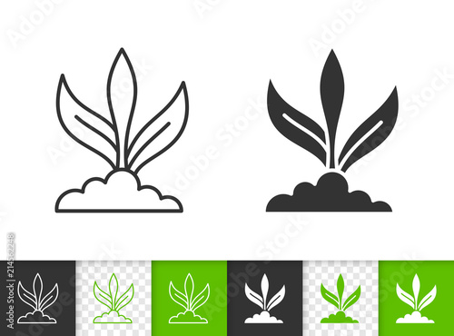 Sprout simple black line vector icon