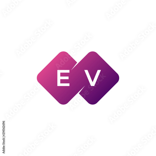 two letter ev diamond rounded logo