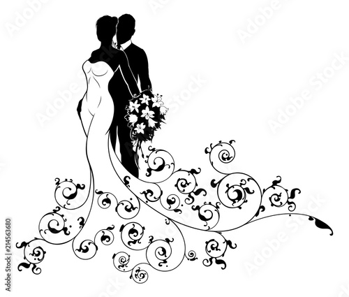 Bride and Groom Couple Wedd...