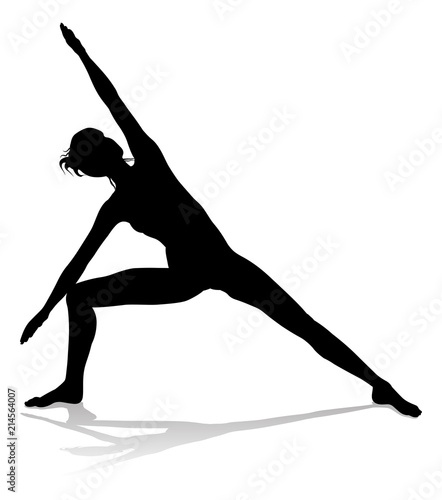 Yoga Pilates Pose Woman Silhouette