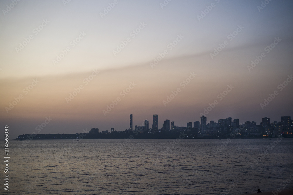 Sunset in the city of Mumbai