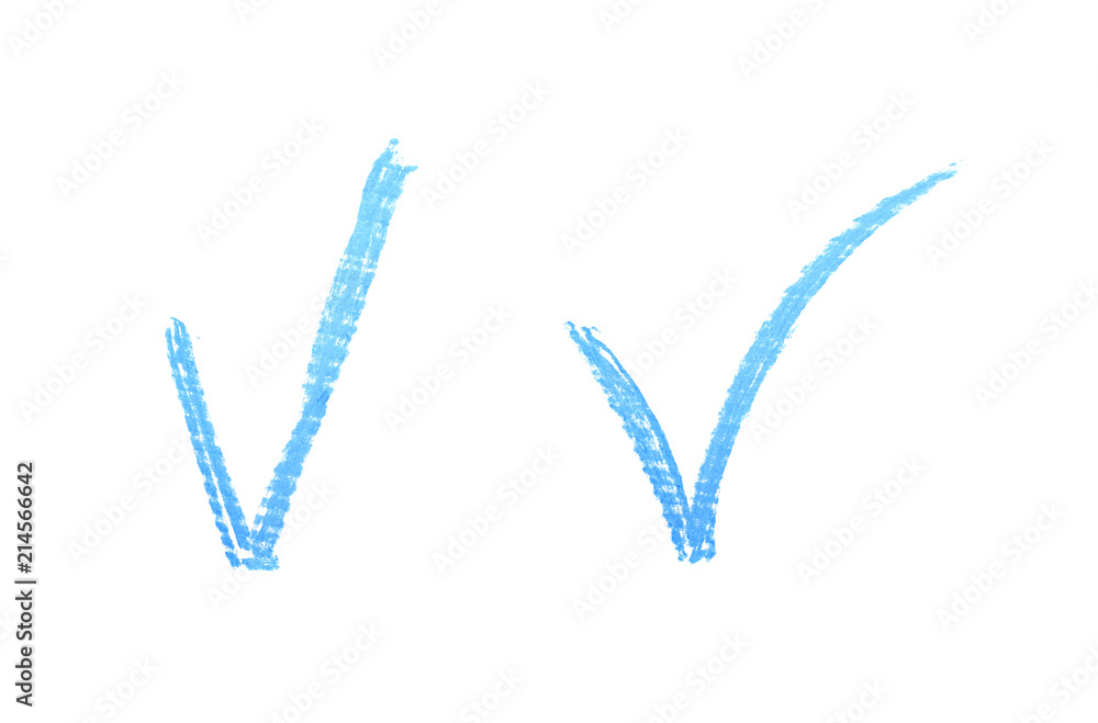 Hand drawn yes tick mark sign Hand drawn yes tick mark sign