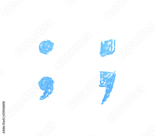 Hand drawn semicolon symbol isolated