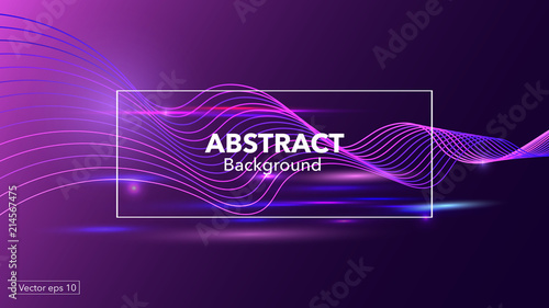 Modern background with abstract wave. Vector trendy screen design with colored gradient, cosmic web page template, eps10