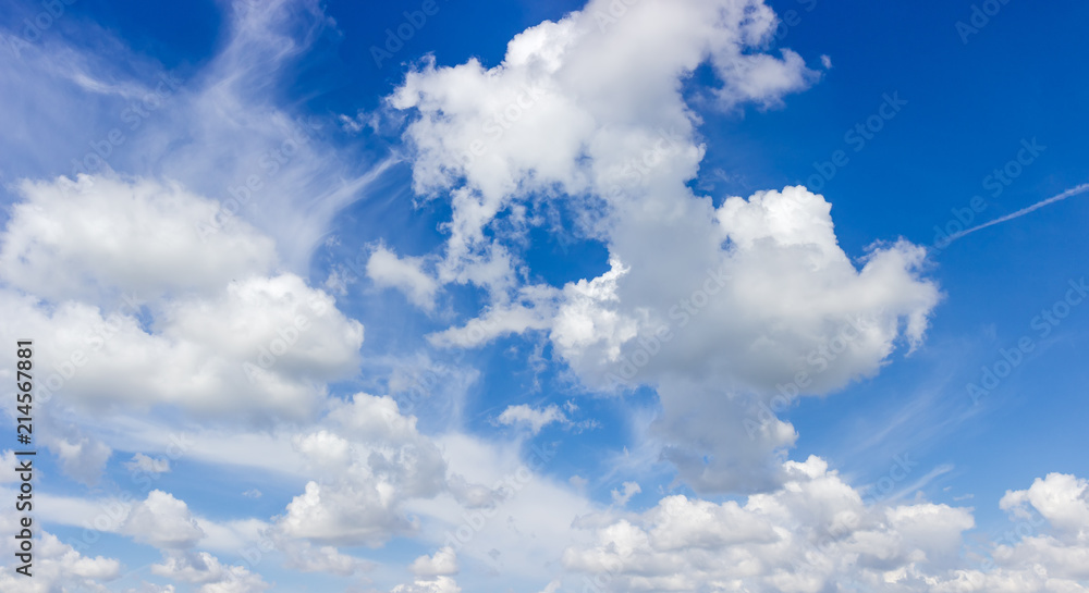 Fragment of the sky with cirrus and cumulus clouds Fragment of the sky with cirrus and cumulus clouds