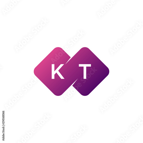 two letter kt diamond rounded logo