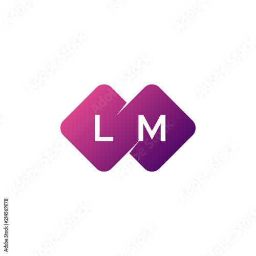 two letter lm diamond rounded logo