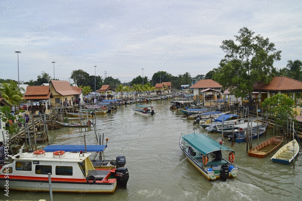 the view of fisherman village at Malacca, Malaysia 
