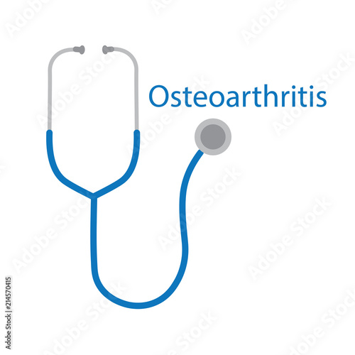 Osteoarthritis word and stethoscope icon- vector illustration