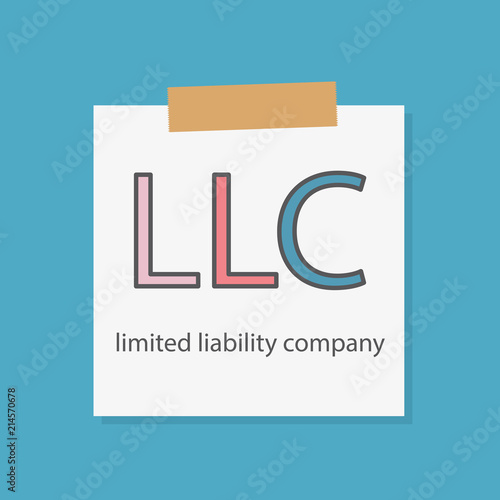 LLC (Limited Liability Company) written in a notebook paper- vector illustration
