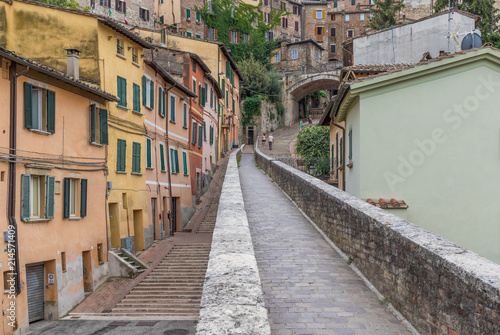 Perugia  Italy - Perugia is one of the most interesting cities in Umbria. Here in particular a view of the medieval Old Town and its narrow alleys